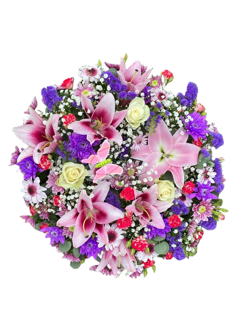 Purple & Pink Funeral Wreath