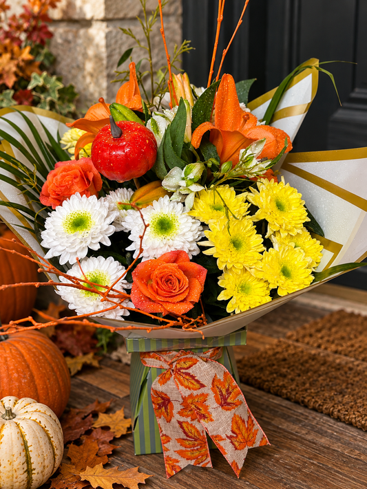 Autumn Glow Rose & Chrysanthemum Bouquet