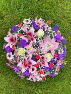 Purple & Pink Funeral Wreath